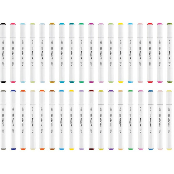 Набор двусторонних маркеров для скетчинга MESHU MS_38265 (36 цветов)