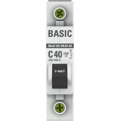 Выключатель автоматический EKF Basic ВА 47-29 1P 40А (C) 4.5кА