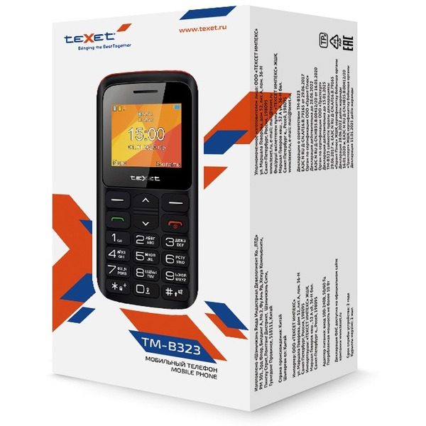 Мобильный телефон TeXet TM-B323 (черный/красный)