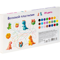 Пластилин для лепки "Восковой пластилин 24 цвета" GENIO KIDS-ART DMR24