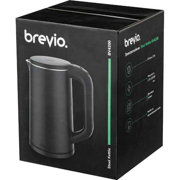 Электрочайник Brevio Steel Kettle BV4200 (черный)