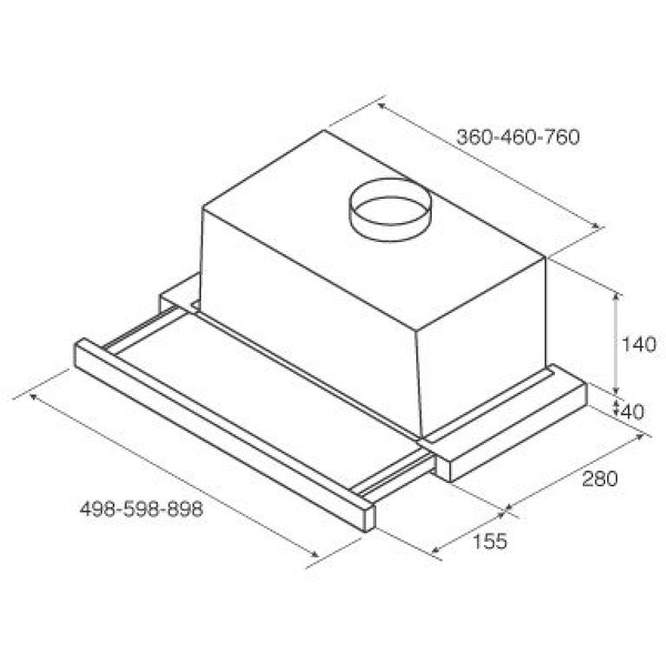Кухонная вытяжка Jetair Aurora LX/CR/F/60