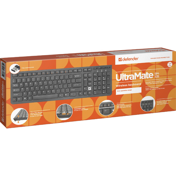 Беспроводная клавиатура Defender UltraMate SM-535 RU, черный
