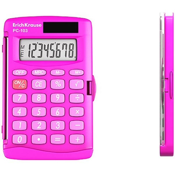 Калькулятор Erich Krause PC-103 Neon 62017 (розовый)