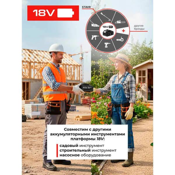 Аккумуляторная пила Stavr SCS 18BL-15-1K