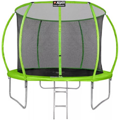 Батут Alpin ASK-312 SKY Carbon inside зеленый (с защитной сеткой и лестницей)