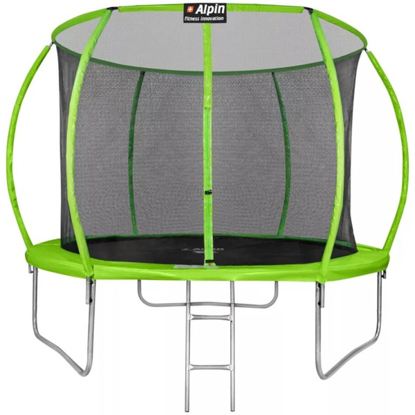 Батут Alpin ASK-312 SKY Carbon inside зеленый (с защитной сеткой и лестницей)