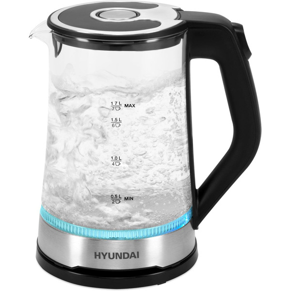 Электрический чайник Hyundai HYK-G3401 (черный/серебристый)