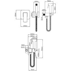 Смеситель с лейкой для биде AV Engineering AVNEO2-A170-147