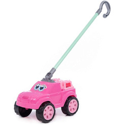 Игрушка-каталка Полесье Боби с ручкой 75021 (розовый)