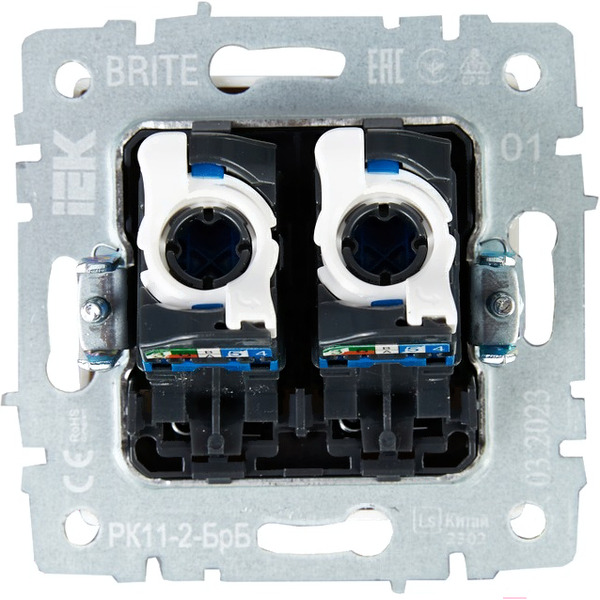 Розетка компьютерная IEK Brite BR-K20-2-K01