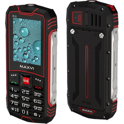 Мобильный телефон Maxvi R10 + ЗУ WC-112 (черный/красный)