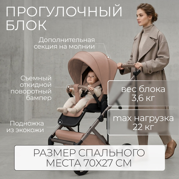 Коляска детская Bubago Viena 3в1 BG 213-2 (Светло-Бежевый)