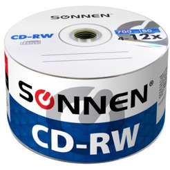 CD-RW SONNEN 700Мб 4-12x, набор 50 шт. 512578