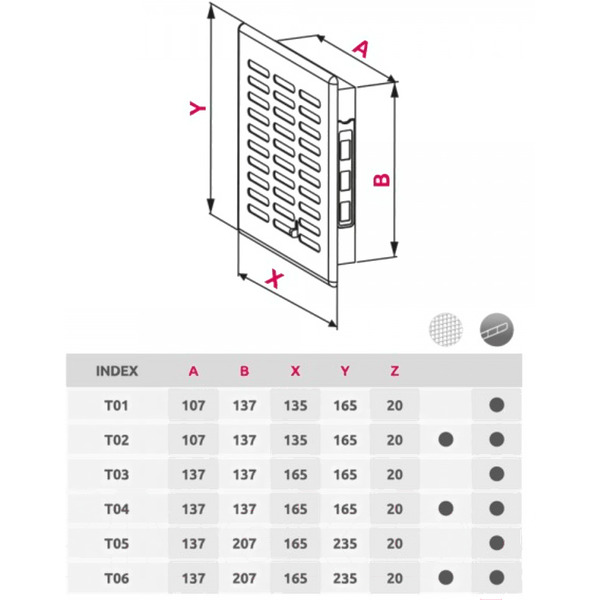 Решетка Awenta Eko T06BR 16.5x23.5 (коричневый)