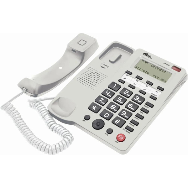 Проводной телефон Ritmix RT-550 белый/серый