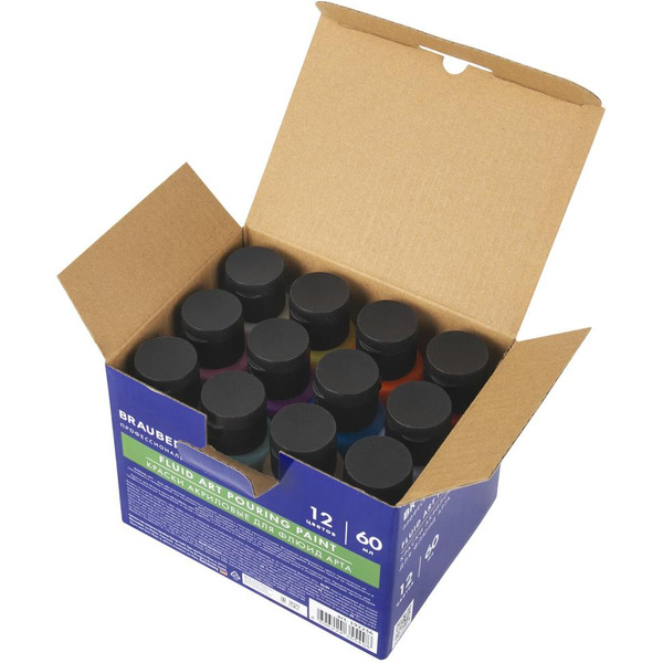 Краски акриловые для техники Флюид Арт BRAUBERG ART 192236