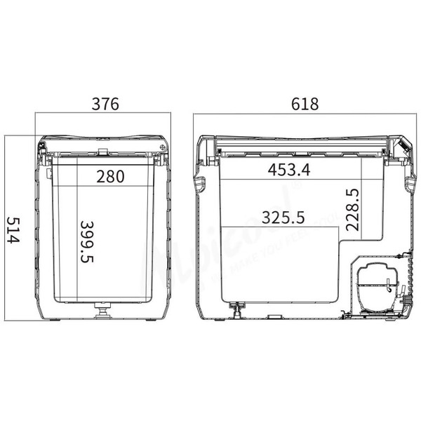 Автохолодильник компрессорный Alpicool NL50 43.6 литров (серый)