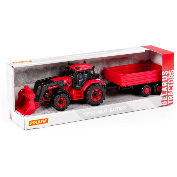 Трактор Полесье BELARUS с погрузчиком и бортовым прицепом 91871