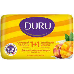 Крем-мыло DURU 1+1 Сочный персик & Знойное манго 80г