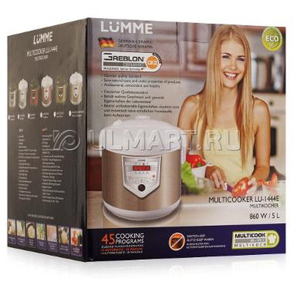 Мультиварка LUMME LU-1444E белый/сталь