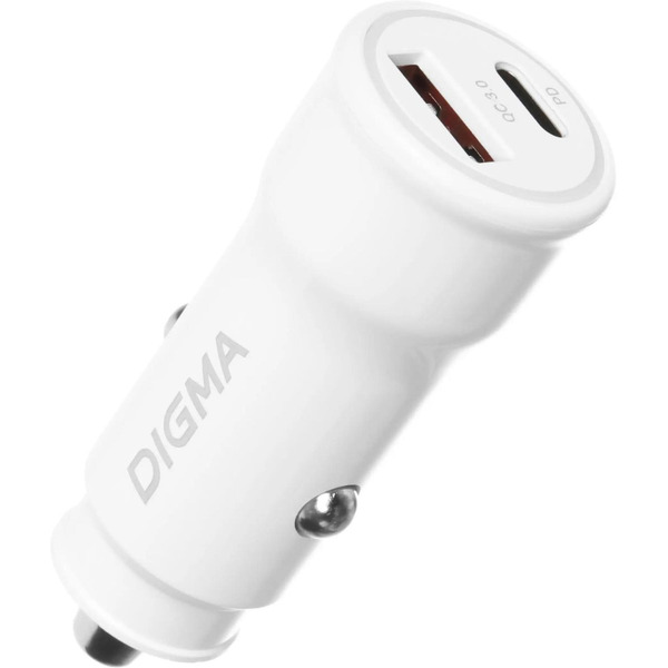 Автомобильное зарядное устройство Digma DGC2С (белый)