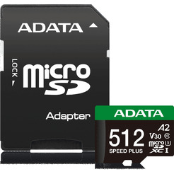 Карта памяти ADATA SPEED PLUS microSDXC 512GB UD512GUI3V30A2SP-RA1 (с адаптером)