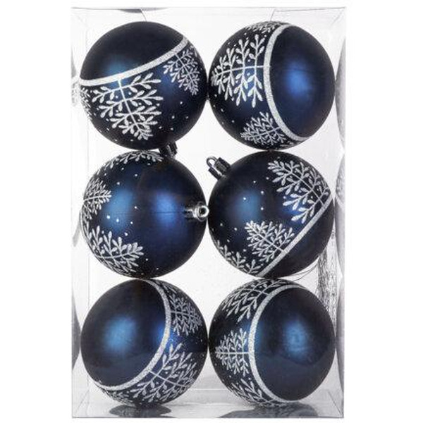 Шары ёлочные ЗОЛОТАЯ СКАЗКА 591991 (темно-синий/белый)