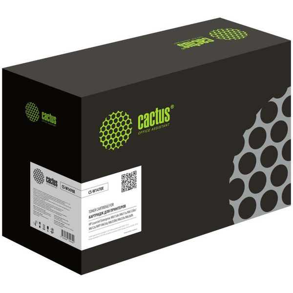 Картридж лазерный Cactus 147X CS-W1470X W1470X черный (25200стр.) для HP LaserJet M611dn/M612dn/M634dn/M634h/M634z/M635fht/M635h/M635z/M636fh/M636z