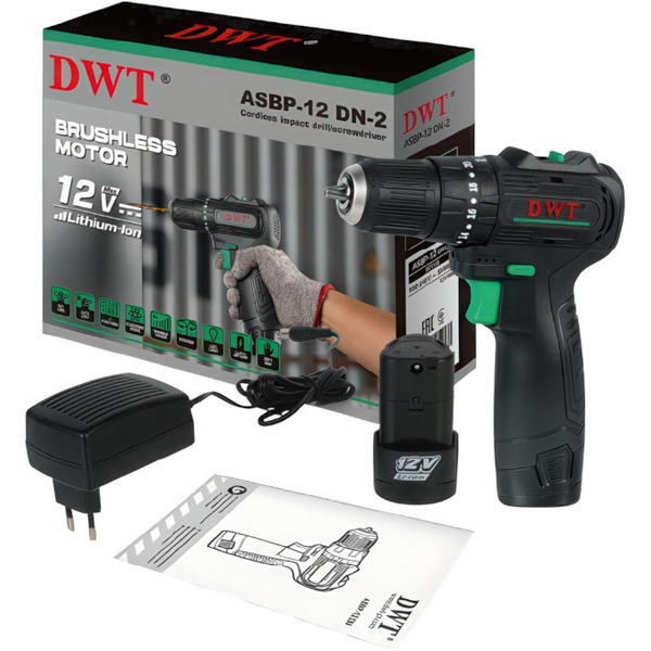 Дрель-шуруповерт ударная аккумуляторная DWT ASBP-12DN-2 DWT