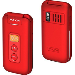 Кнопочный телефон Maxvi E5 up (красный)