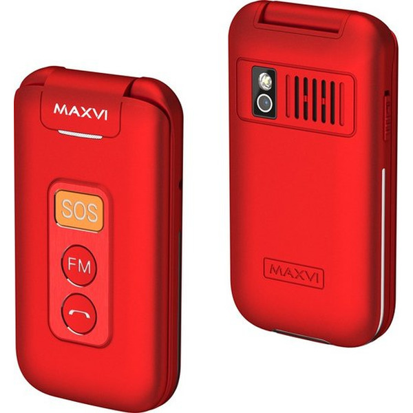 Кнопочный телефон Maxvi E5 up (красный)