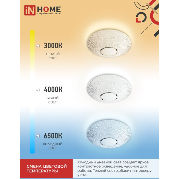 Светильник светодиодный IN HOME COMFORT CRYSTAL (4690612059471)