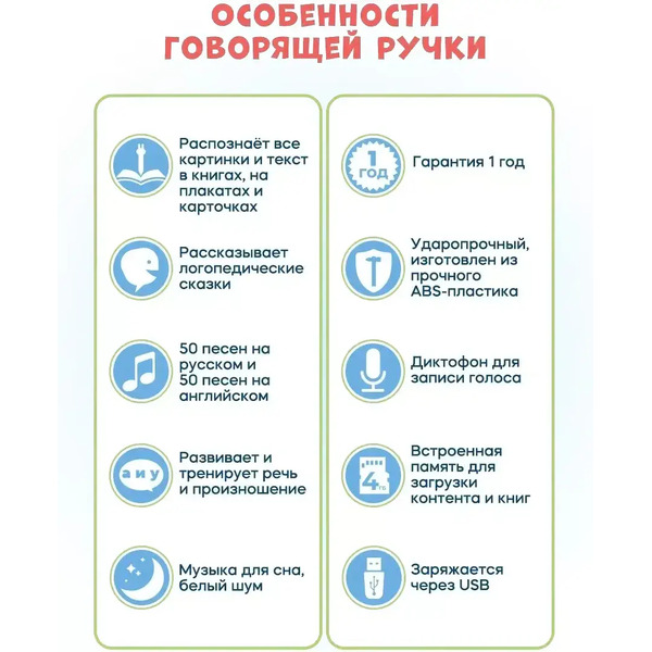 Развивающий игровой набор Biidi Ручка для чтения Q10 (синий)