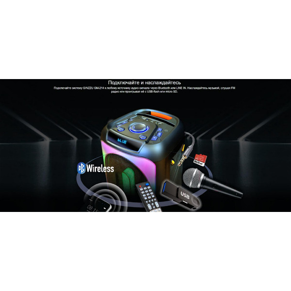 Колонка для вечеринок GINZZU GM-214