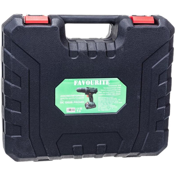 Дрель-шуруповерт Favourite DC 1202B PROMO с 2-мя АКБ, кейс