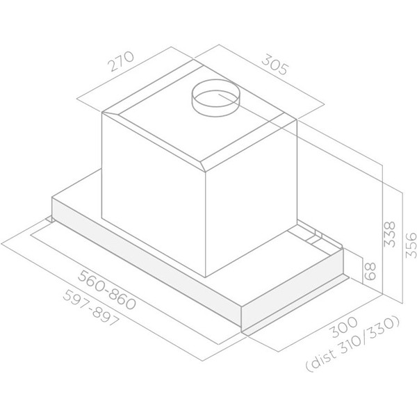 Кухонная вытяжка Elica Glass Out IX/A/90