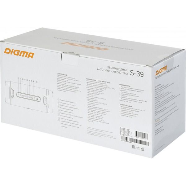 Колонка портативная Digma S-39 (SP3925B) черный