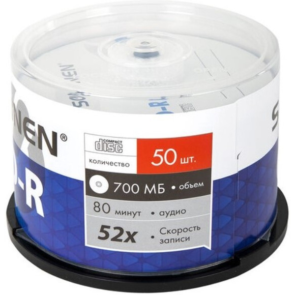 CD-R SONNEN 700Мб, 52x, набор 50 шт. 512570