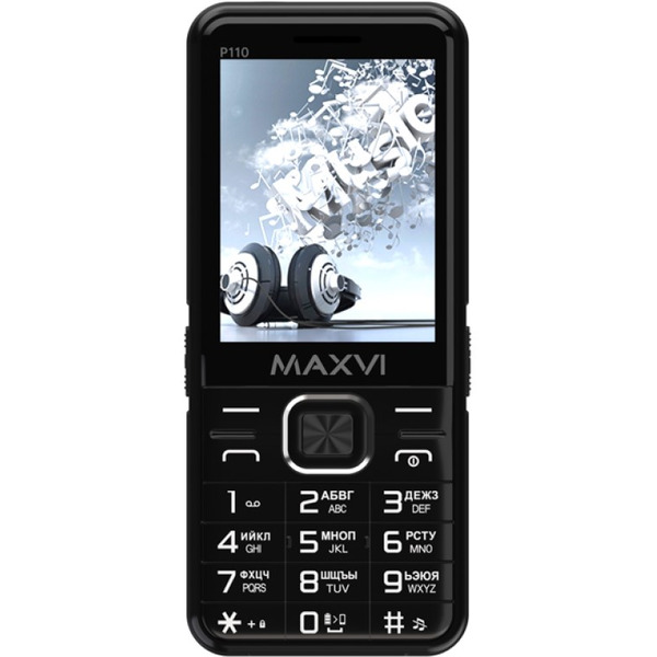Кнопочный телефон Maxvi P110 (черный)
