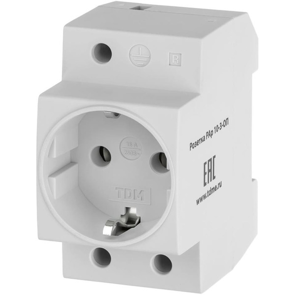 Розетка с заземляющим контактом TDM SQ0209-0001 РАр10-3-ОП Shuko