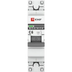 Выключатель автоматический EKF PROxima ВА 47-63 1P 6А (C) 4,5kA