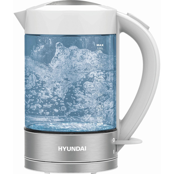 Электрический чайник Hyundai HYK-G9990 (белый/серебристый)