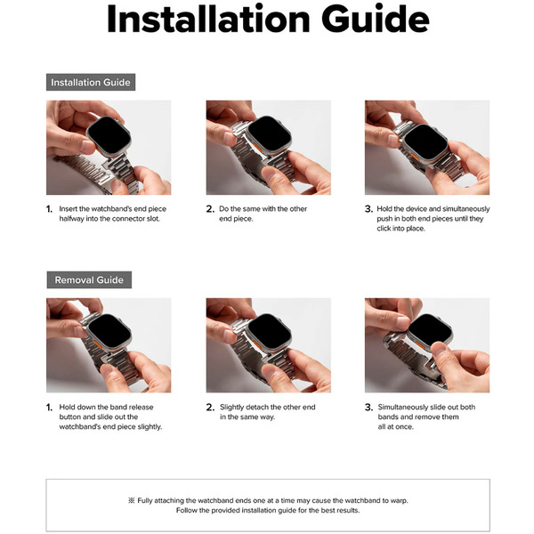 Ремешок RINGKE Metal One Air для Apple Watch 44 / 45 / 46 / 49 mm SILVER