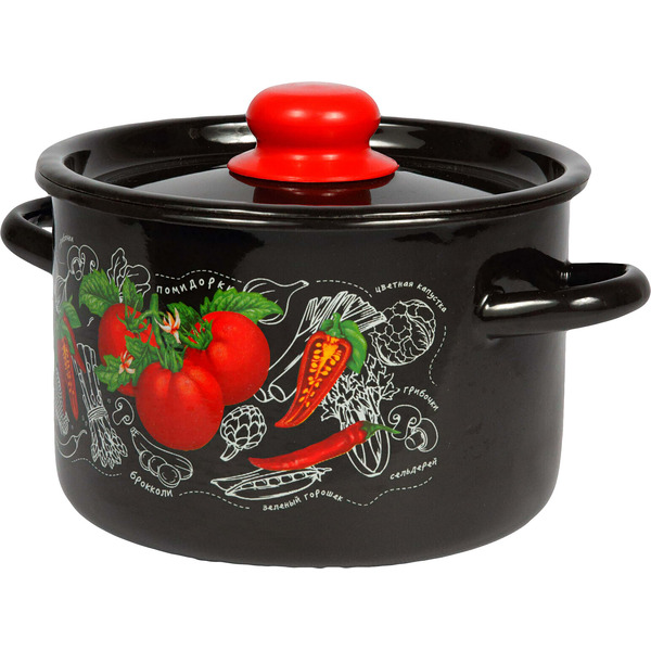 Кастрюля СтальЭмаль Помидорки 1с16с/1 (черный)