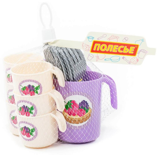 Набор игрушечной посуды Полесье Анюта 80080 (на 6 персон, в сеточке)