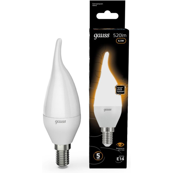 Лампа светодиодная "На ветру" GAUSS C37 6,5W 3000K E14