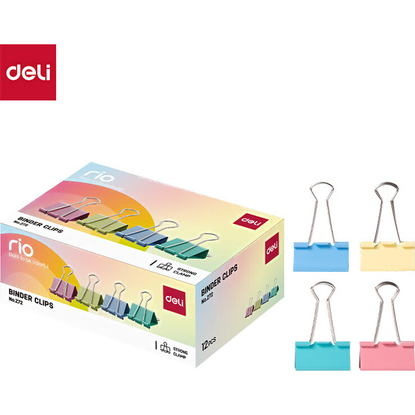 Зажимы для бумаг Deli Rio Z72 (12шт)