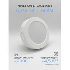 Светильник TruEnergy 9W 4000K 10120