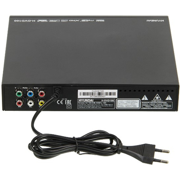Плеер DVD Hyundai H-DVD100 черный ПДУ
